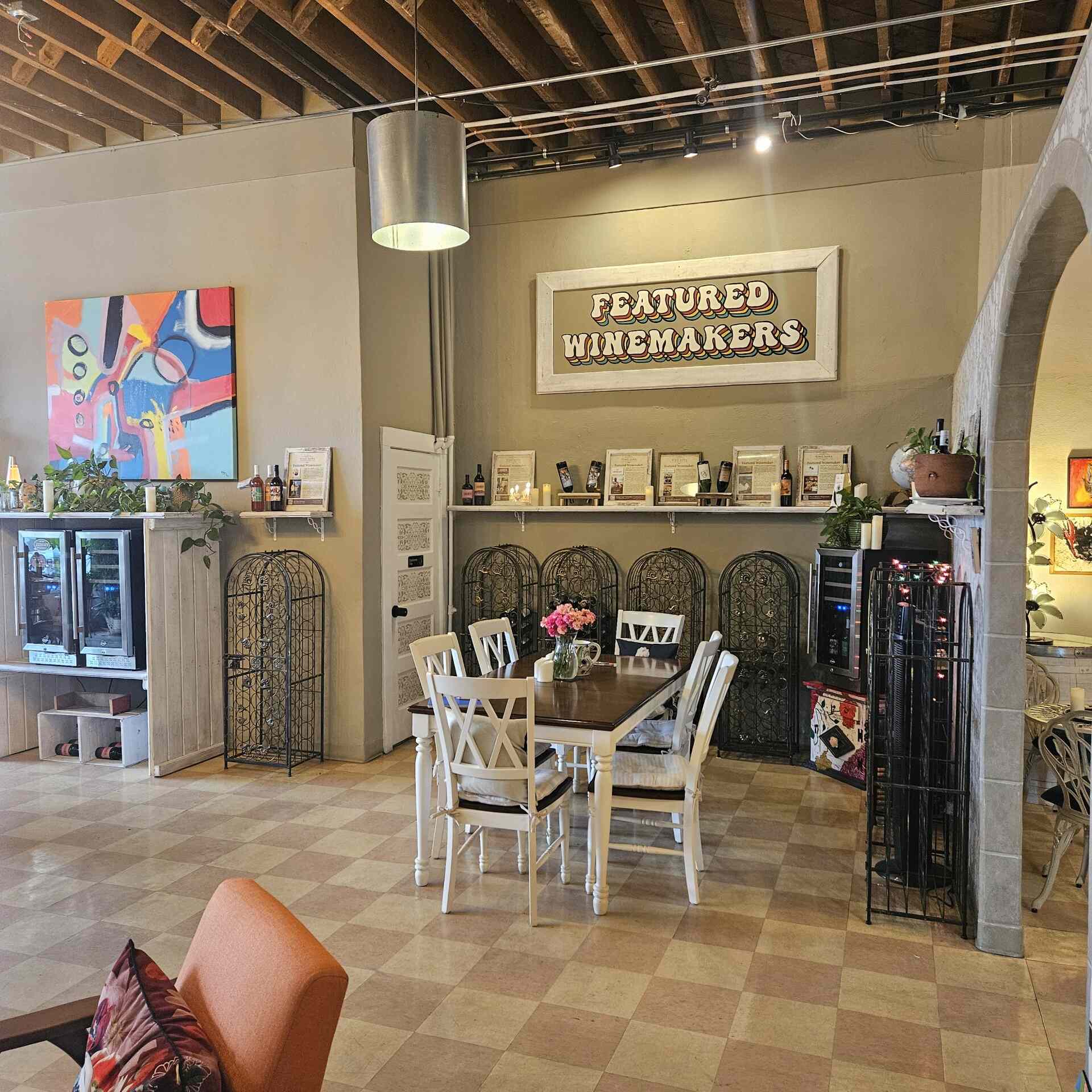 Eureka Room. Featured Winemakers Wall